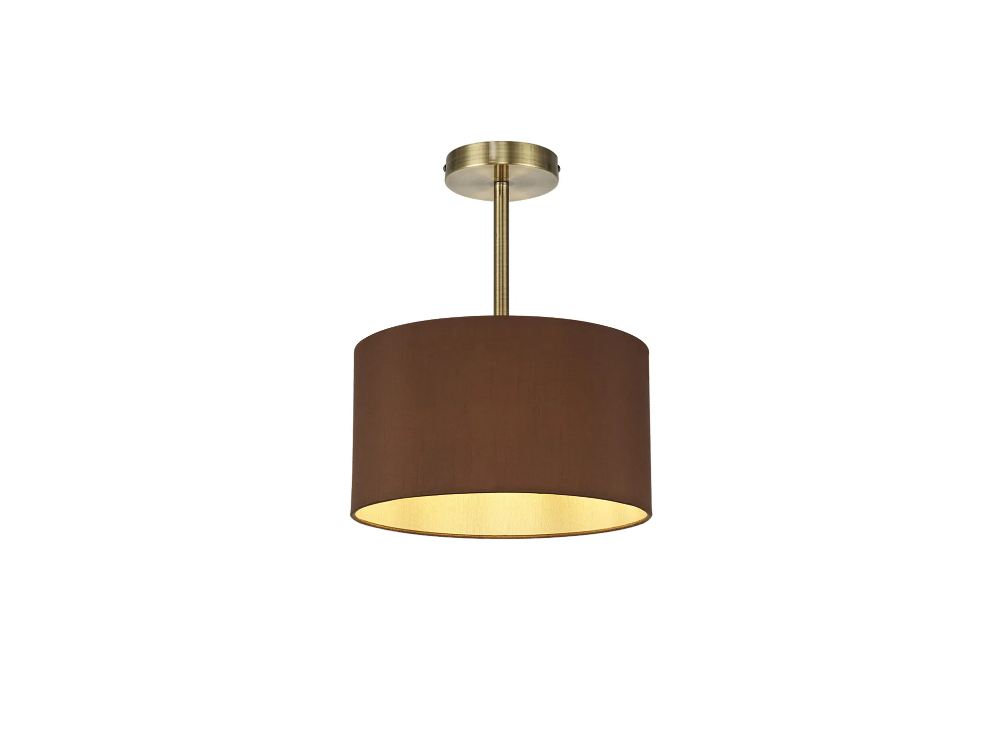 Baymont 30cm Semi Flush 1 Light Antique Brass; Raw Cocoa/Grecian Bronze